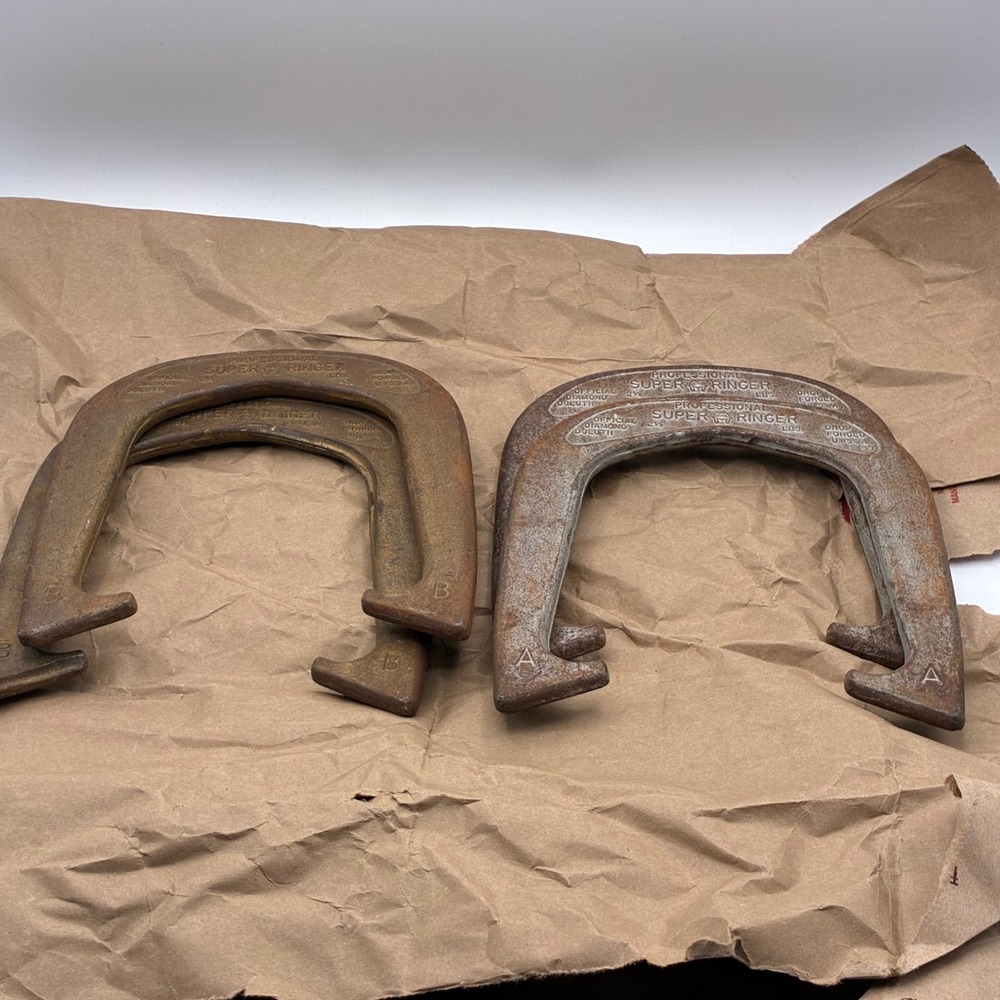 Diamond Duluth Professional Super Ringer Horseshoes Set of 4 Brown Rust Forged